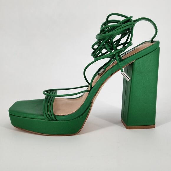 Steve Madden Women's Manzie Green Ankle-Tie Platform Sandals Size 11M - Picture 5 of 10
